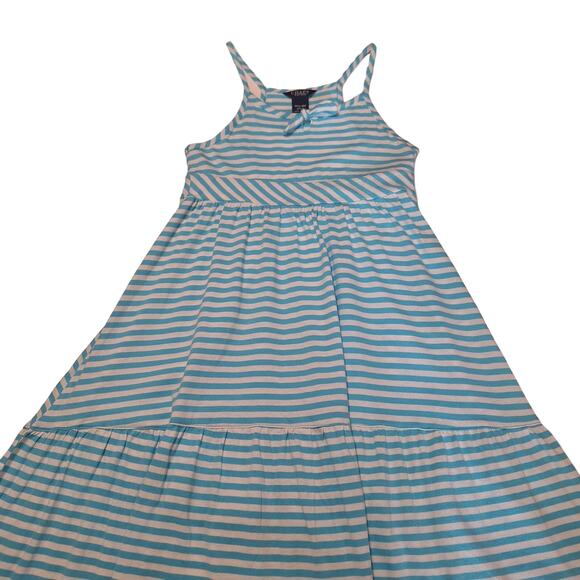 CHAPS striped camisole tie front keyhole flared hi-low sundress - Picture 1 of 8